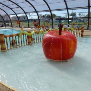 Pomme avec jets d'eau 